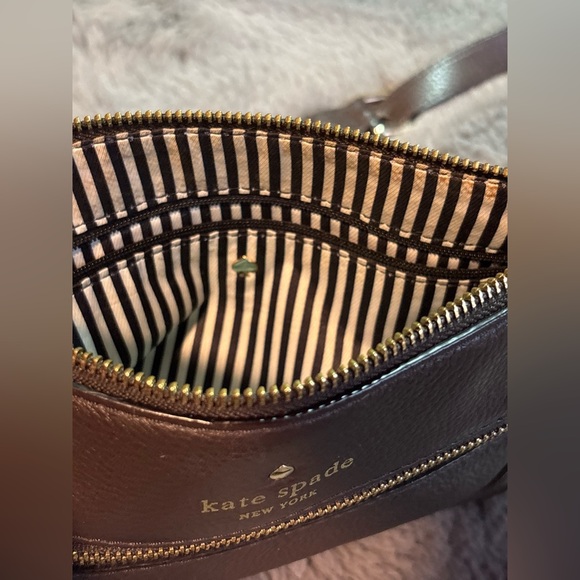 Kate Spade New York Pebbled Leather Crossbody Purse/ Bag In Mocha Brown - Picture 13 of 16